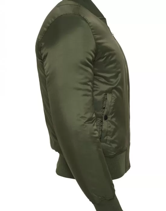 Мъжко яке тип бомбър Urban Classics olive в цвят маслина, Бомбъри - Hoodstyle.bg