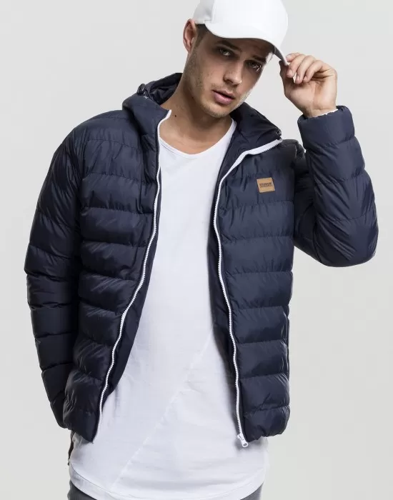 Мъжко зимно яке Urban Classics Basic nvy/wht/nvy, Зимни якета - Hoodstyle.bg