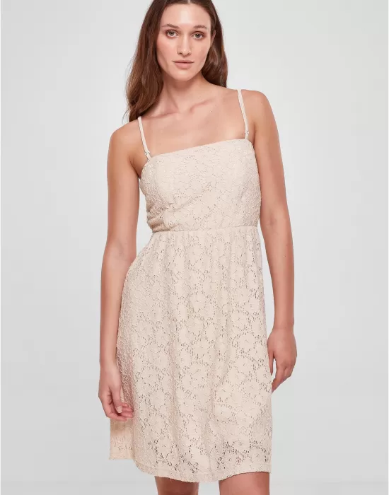 Дамска рокля в светлобежов цвят Urban Classics Ladies Dress, Рокли - Hoodstyle.bg
