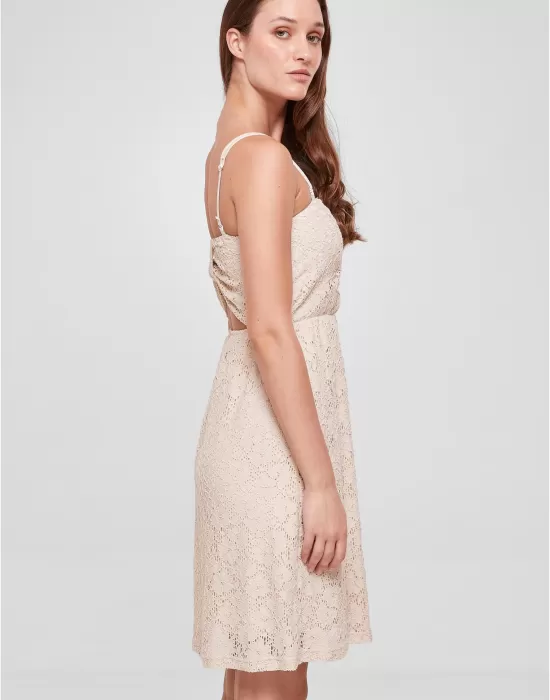 Дамска рокля в светлобежов цвят Urban Classics Ladies Dress, Рокли - Hoodstyle.bg