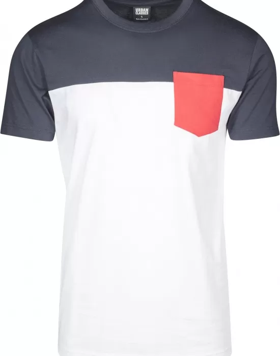 Мъжка тениска Urban Classics whitenavyfire red, Тениски - Hoodstyle.bg