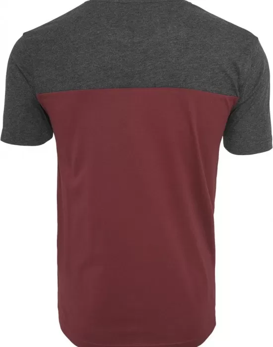 Мъжка тениска Urban Classics burgundy/cha/gry, Тениски - Hoodstyle.bg
