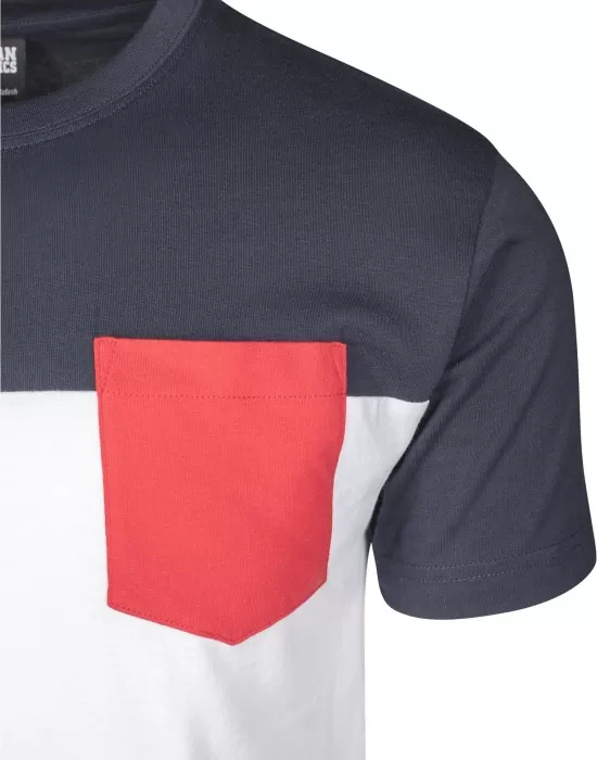 Мъжка тениска Urban Classics whitenavyfire red, Тениски - Hoodstyle.bg