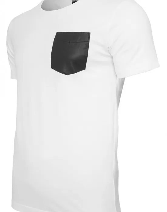 Мъжка тениска Urban Classics wht/blk с джоб, Тениски - Hoodstyle.bg