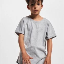 Тениска за момчета Boys Long Shaped Turnup Tee grey 158/164
