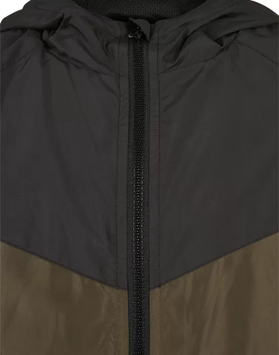 Детско спортно яке в масленозелен цвят Urban Classics 2-Tone Tech Windrunner, Деца - Hoodstyle.bg