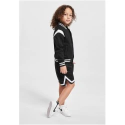Boys Inset College Sweat Jacket black/white 158/164