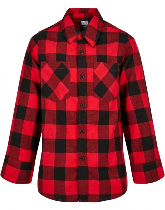 Boys Checked Flanell Shirt black/red 158/164