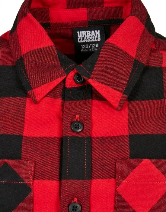 Boys Checked Flanell Shirt black/red 158/164