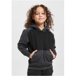 Boys 2-Tone Fake Raglan Hoody black/charcoal 158/164