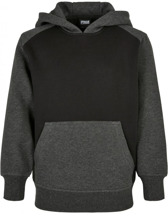 Boys 2-Tone Fake Raglan Hoody black/charcoal 158/164
