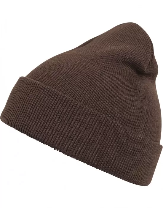 Бийни шапка в кафяв цвят MSTRDS Beanie Basic Flap choco, Шапки бийнита - Hoodstyle.bg