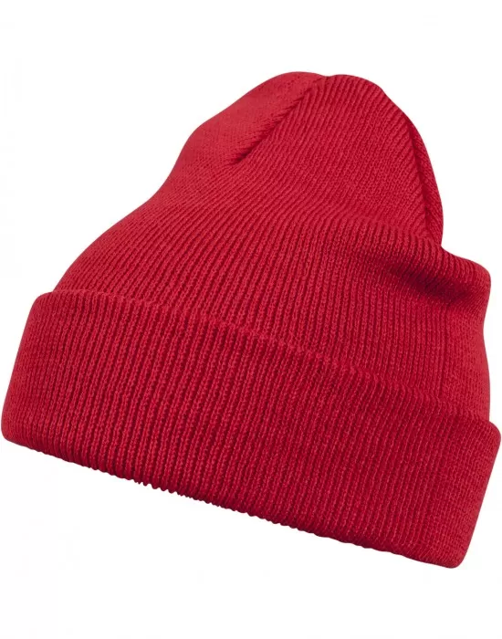 Бийни шапка в червен цвят MSTRDS Beanie Basic Flap red, Шапки бийнита - Hoodstyle.bg