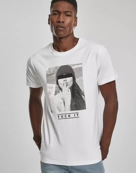 Бяла мъжка тениска Mister Tee F-CKIT, Тениски - Hoodstyle.bg