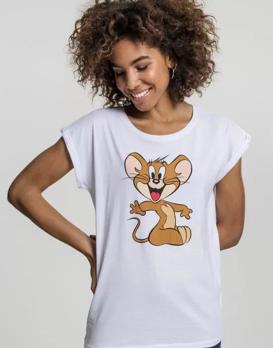 Дамска бяла тениска Merchcode Tom & Jerry Mouse, Тениски - Hoodstyle.bg