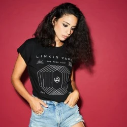 Дамска тениска Merchcode Linkin Park OML Fit blk/olive