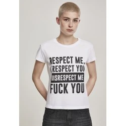 Дамска  тениска Mister Tee Respect Me в бял цвят