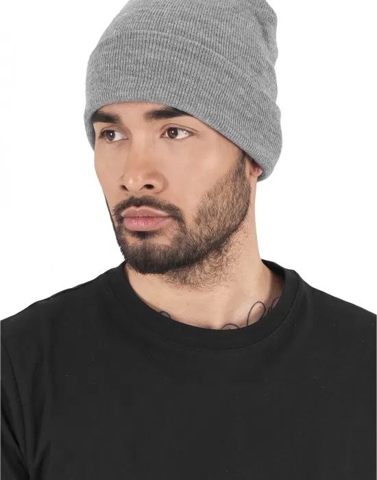 Шапка бийни в сив цвят Heavyweight Long Beanie, Шапки бийнита - Hoodstyle.bg