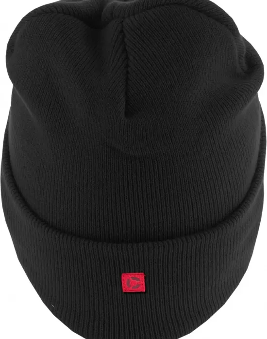 Бийни шапка в черен цвяр MSTRDS Letter Cuff Knit Beanie I, Шапки бийнита - Hoodstyle.bg