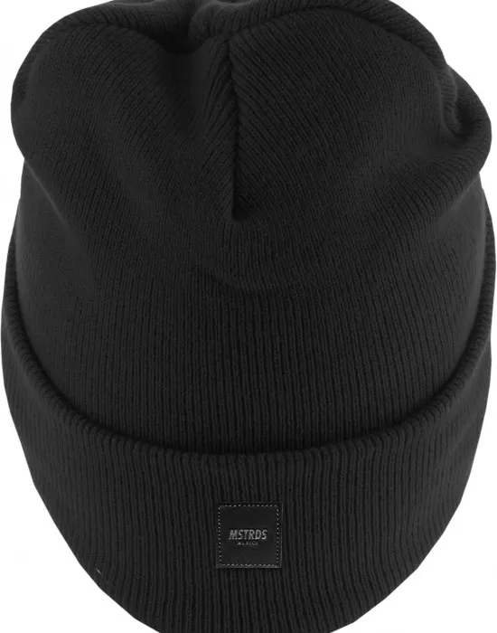 Бийни шапка в черен цвят MSTRDS Letter Cuff Knit Beanie T, Шапки бийнита - Hoodstyle.bg