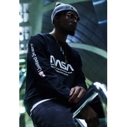 Мъжка блуза Mister Tee NASA в черен цвят