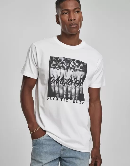 Мъжка бяла тениска Mister Te Fuck The Truth, Тениски - Hoodstyle.bg