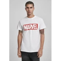 Мъжка тениска MERCHCODE Marvel Logo в бял цвят