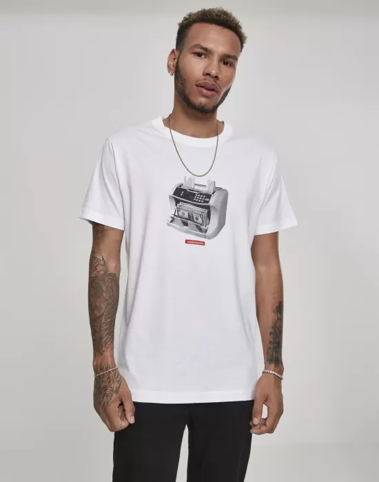 Мъжка тениска Mister Tee Cashcounter в бял цвят, Тениски - Hoodstyle.bg