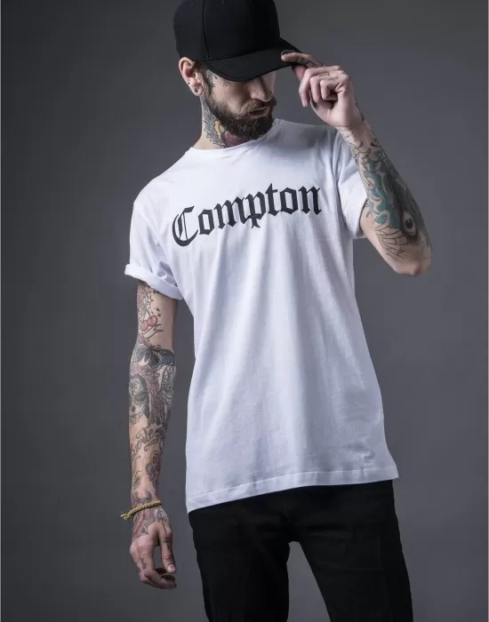 Мъжка тениска Mister Tee Compton бял цвят, Тениски - Hoodstyle.bg