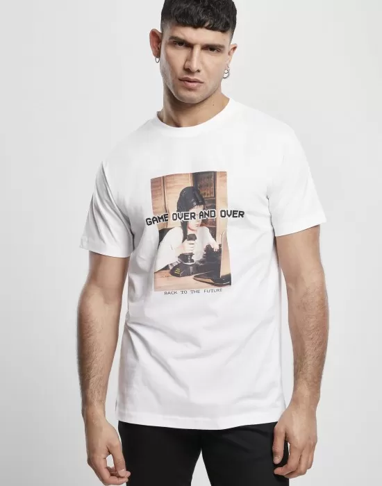 Мъжка тениска Mister Tee Game Over and Over в бяло, Тениски - Hoodstyle.bg