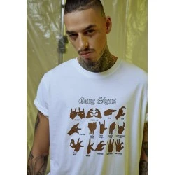 Мъжка тениска Mister Tee Gang Signs в бял цвят