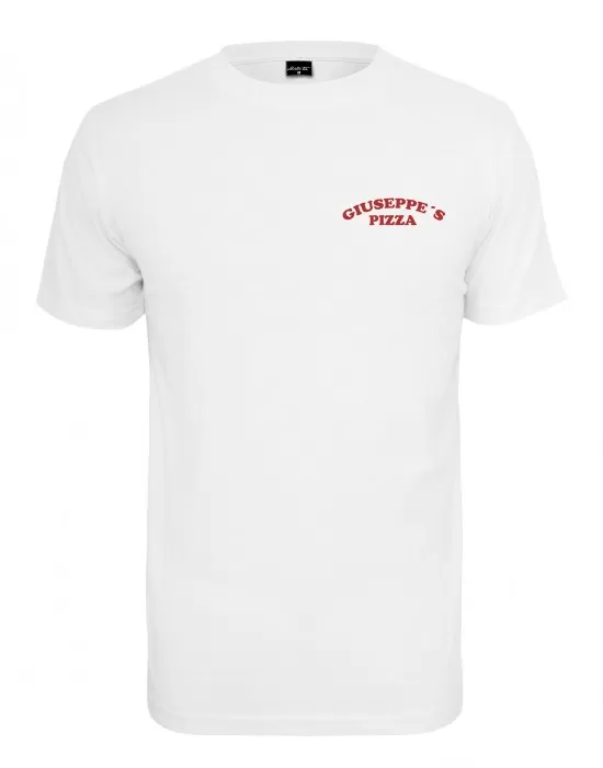 Мъжка тениска Mister Tee Giuseppes Pizzeria в бял цвят, Тениски - Hoodstyle.bg