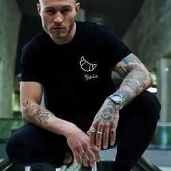 Мъжка тениска Mister Tee Paris в черен цвят