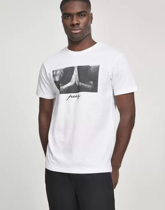 Mъжка тениска Mister Tee Pray white, Тениски - Hoodstyle.bg