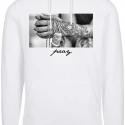 Мъжки суичър Mister Tee Pray 2.0 в бял цвят