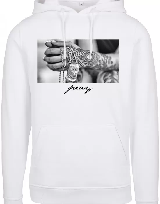 Мъжки суичър Mister Tee Pray 2.0 в бял цвят, Суичъри - Hoodstyle.bg