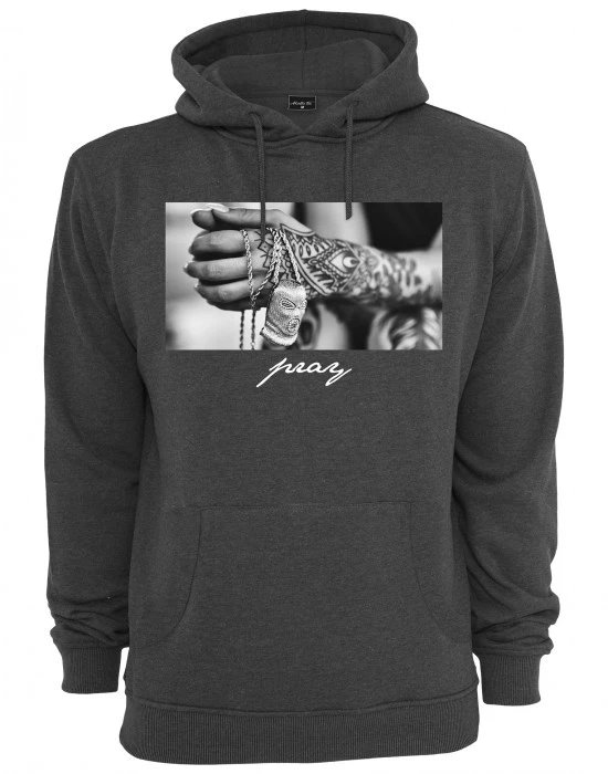 Мъжки суичър Mister Tee Pray 2.0 в сив цвят, Суичъри - Hoodstyle.bg