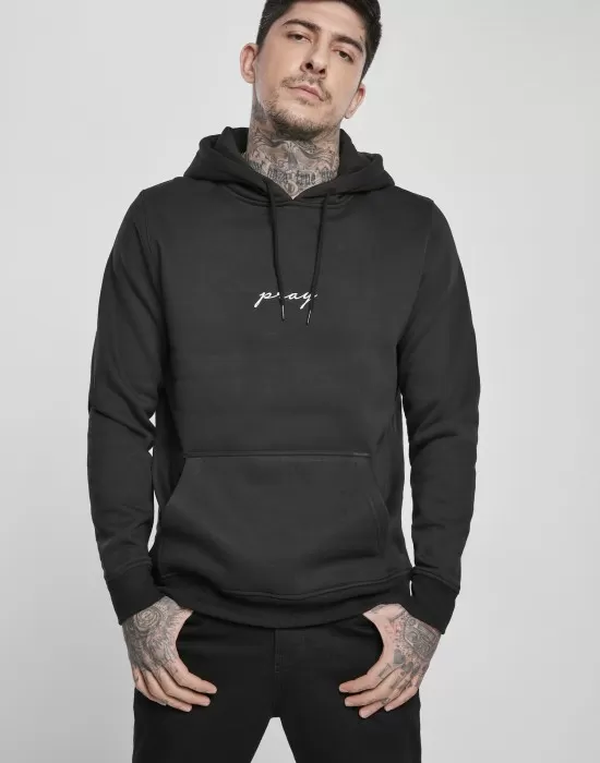 Мъжки суичър Mister Tee Pray EMB в черен цвят, Суичъри - Hoodstyle.bg