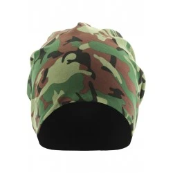Бийни шапка с две лица в зелен камуфлаж MSTRDS Printed Jersey Beanie