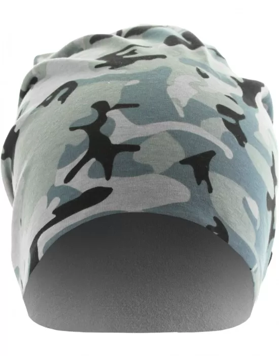 Бийни шапка с две лица в сив камуфлаж MSTRDS Printed Jersey Beanie, Шапки бийнита - Hoodstyle.bg