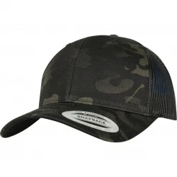 Шапка с козирка MERCHCODE Retro Trucker в черен камуфлаж