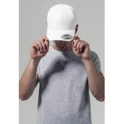 Шапка с козирка в бяло Curved Classic Snapback