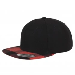 Шапка с козирка в черно Checked Flanell Peak Snapback