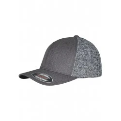 Шапка с козирка в черно и сиво  Flexfit Trucker Melange Mesh 