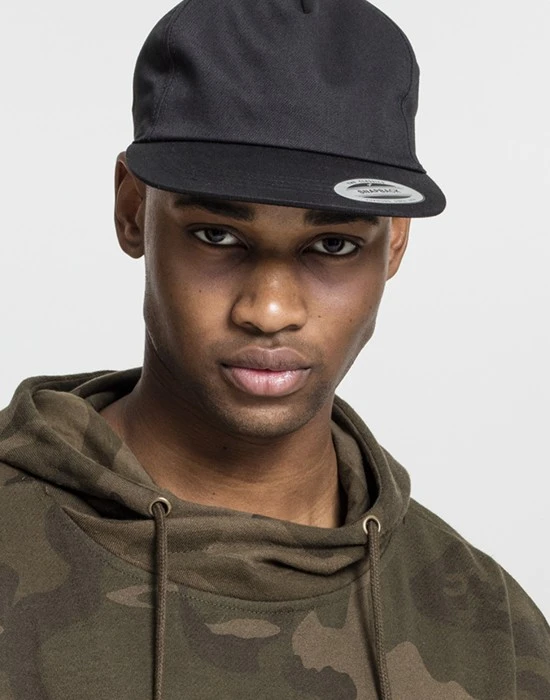 Шапка с козирка в черно Unstructured 5-Panel Snapback, Шапки с козирка - Hoodstyle.bg
