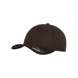 Шапка с козирка в кафяво Flexfit Pinstripe