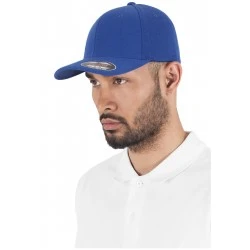 Шапка с козирка в синьо Flexfit Double Jersey 
