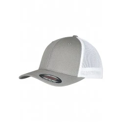 Шапка с козирка в сиво и бяло Flexfit Trucker Recycled Mesh 