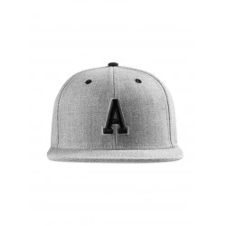 Шапка с козирка в сив и черен цвят Letter Snapback A 