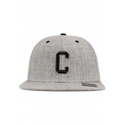Шапка с козирка в сив и черен цвят Letter Snapback C 